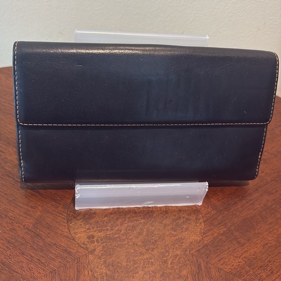 Coach Continental Vintage long wallet leather Black buckle front & back openi - Picture 11 of 13